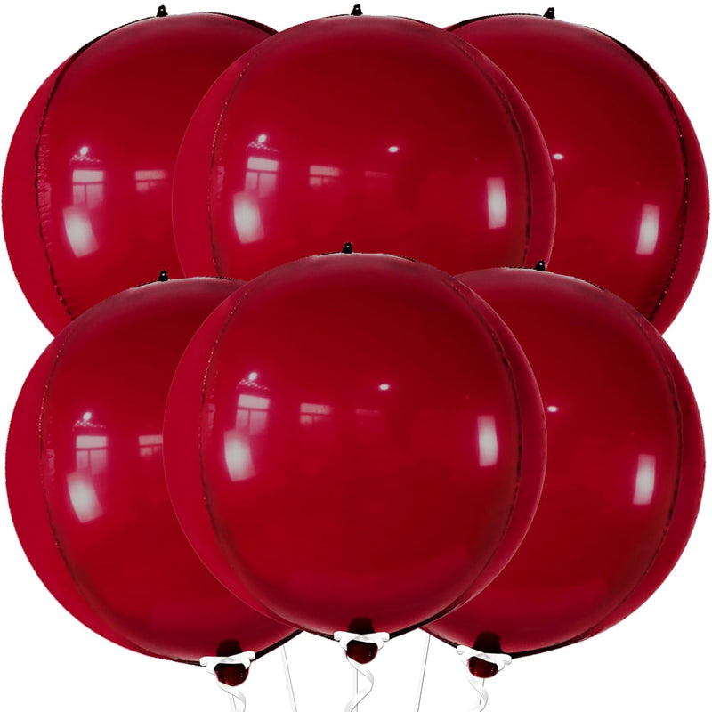 , Big Mylar Red Balloons - 22 Inch, Pack Of 6 | Ruby Red Balloons | Me