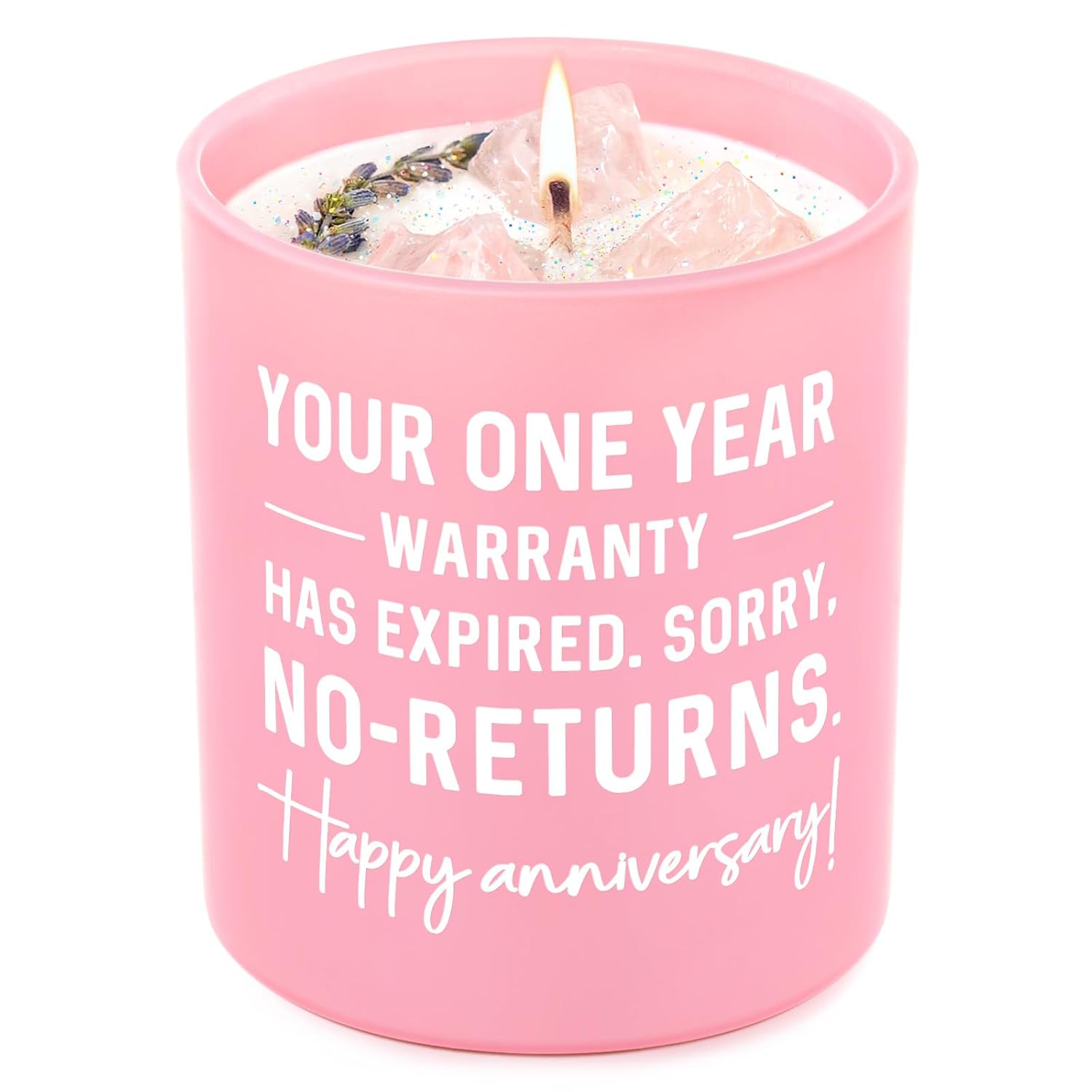 1 Year Anniversary Candle Gifts For Boyfriend Girlfriend, Unique 1Th One Year Wedding Anniversary Romatic Gifts For Couples Wife Husband, Handmade Lavender Scented Candle 10Oz