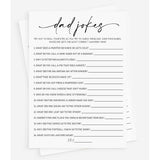 50 Baby Shower Dad Jokes Game (50-Cards) Fun Baby Shower Game Activity, Gender Neutral Boy Or Girl, Co-Ed, Minimalist