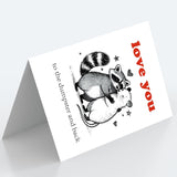 Cute Raccoon Valentine’S Day Card For Him Her, Lovely Raccoon Anniversary Card Gifts For Boyfriend Girlfriend Couple, Happy Valentines Day Decorations Gifts Ideas