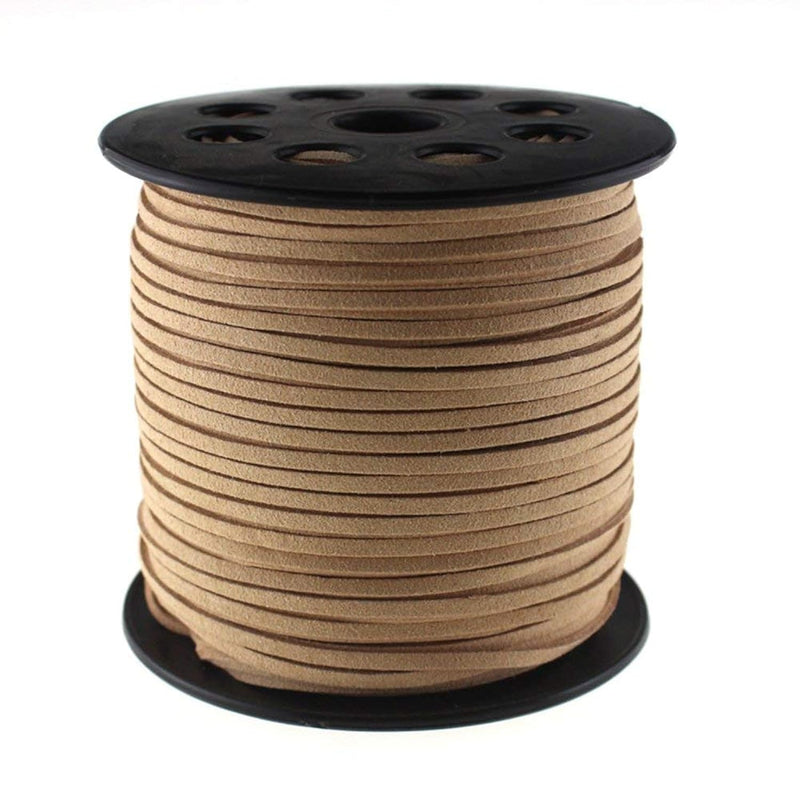 100 Yards Suede Cord, 2.65Mm Flat Faux Leather Cord With Roll Spool Beading Cr