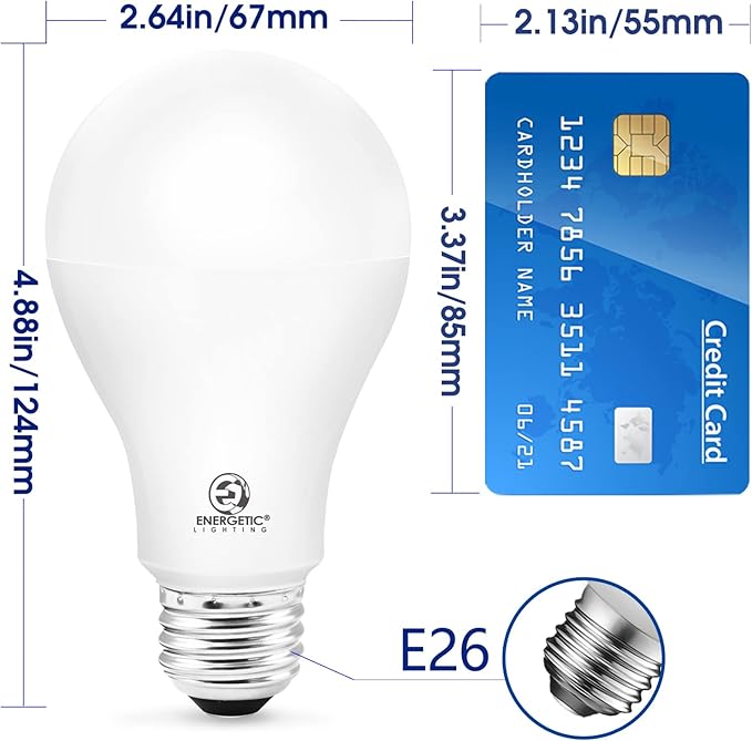 150 Watt LED Bulbs 2600LM Daylight 5000K Dimmable A21 Light Bulbs with E26 Base 2 Pack