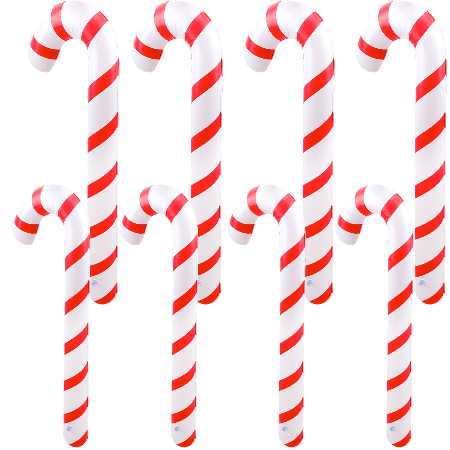 8 Pcs Christmas Inflatable Candy Canes Decorations Large Blow Up Candy Canes Balloons For Courtyard Yard Lawn Christmas