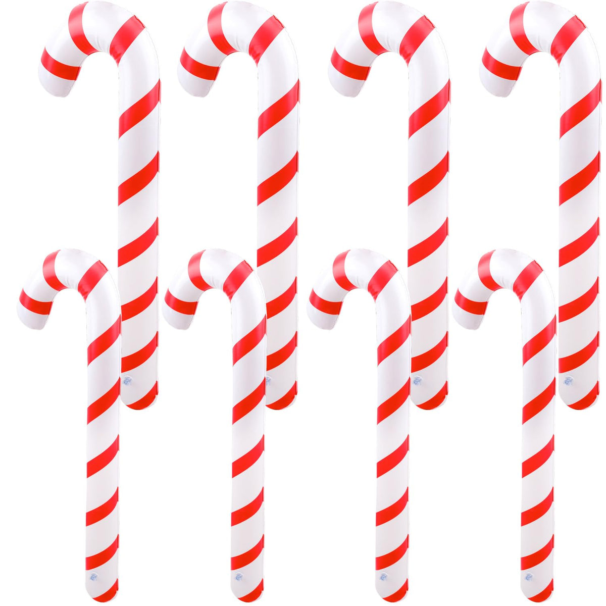 8 Pcs Christmas Inflatable Candy Canes Decorations Large Blow Up Candy Canes Balloons For Courtyard Yard Lawn Christmas