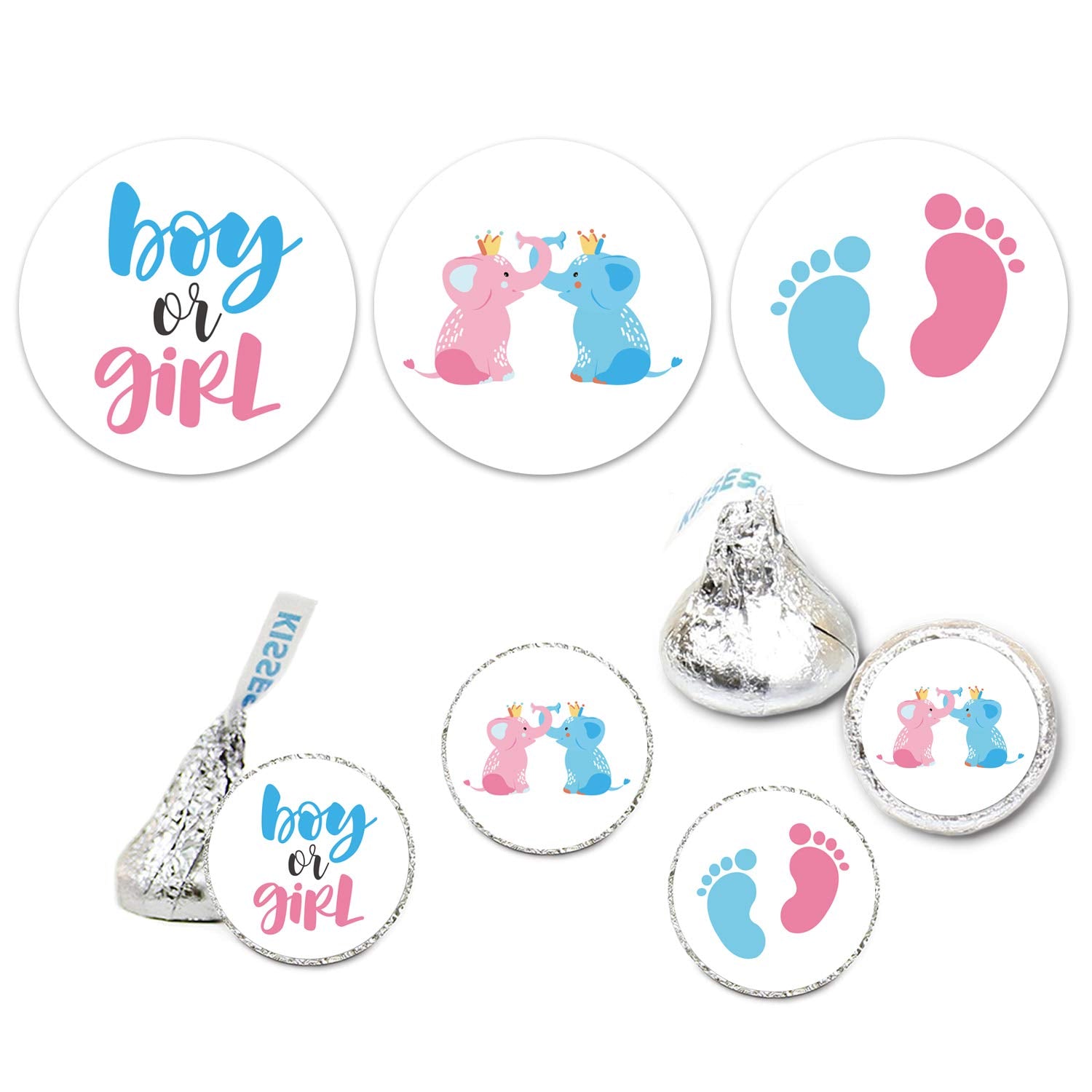 Chocolate Drop Labels Stickers, Gender Reveal Baby Shower Favor, Gender Reveal Stickers, Boy Or Girl, Fits Hershey'S Kisses Party Favors, Baby Shower Decorations, 0.75 Inches, Pack Of 180