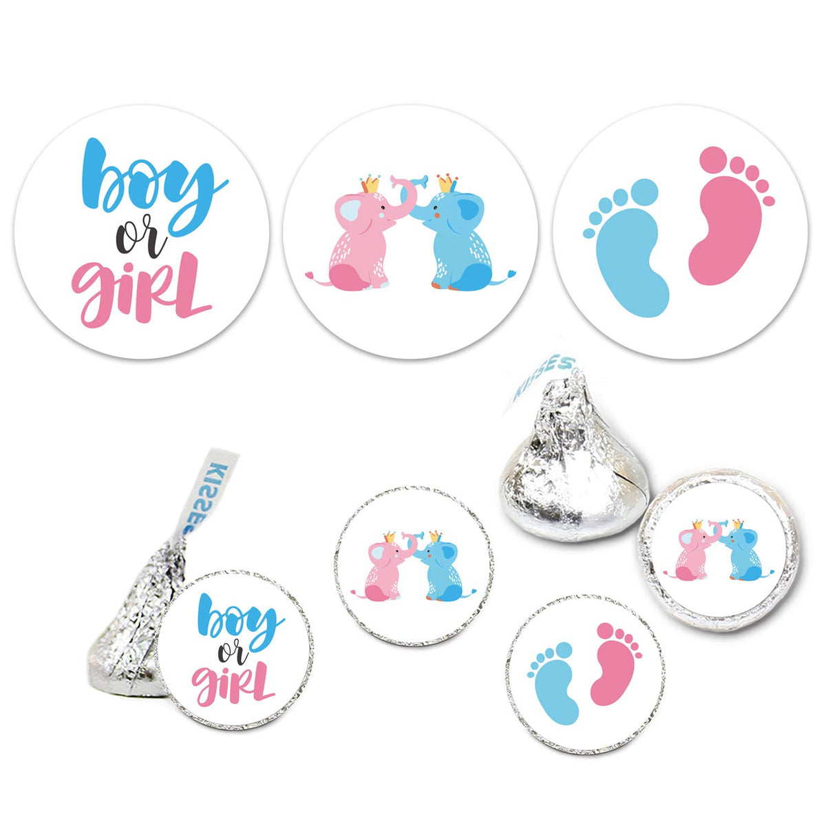 Chocolate Drop Labels Stickers, Gender Reveal Baby Shower Favor, Gender Reveal Stickers, Boy Or Girl, Fits Hershey'S Kisses Party Favors, Baby Shower Decorations, 0.75 Inches, Pack Of 180