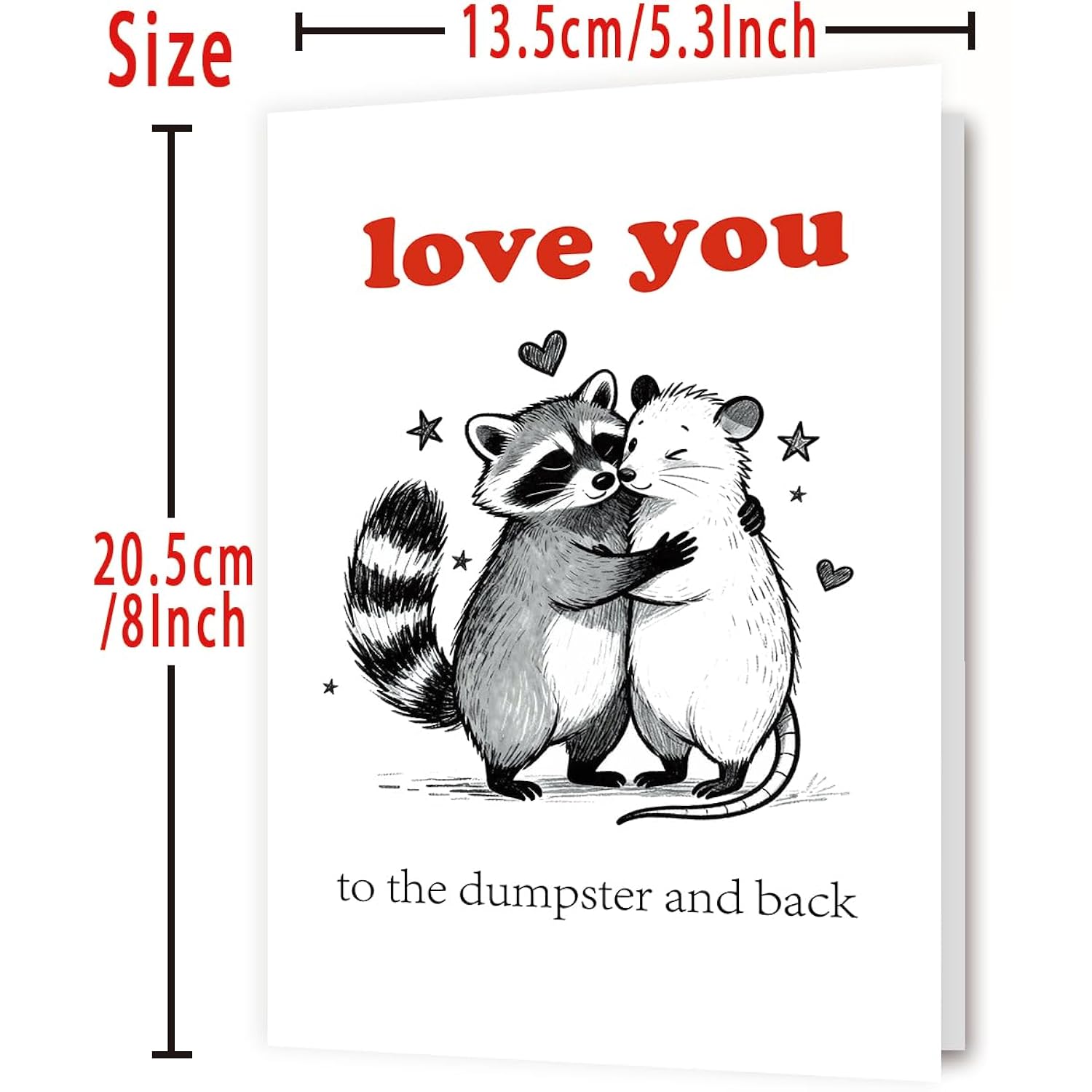 Cute Raccoon Valentine’S Day Card For Him Her, Lovely Raccoon Anniversary Card Gifts For Boyfriend Girlfriend Couple, Happy Valentines Day Decorations Gifts Ideas