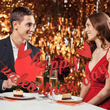 Red Glitter Happy Valentines Day Banner Valentine'S Day Banner Decorat