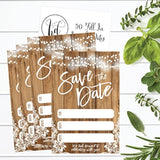 50 Rustic Save The Date Cards For Wedding, Engagement, Anniversary, Baby Shower, Birthday Party, Etc Save The Dates Postcard Invitations, Simple Blank Event Announcements