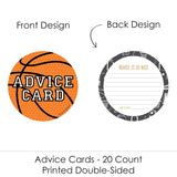 Big Dot of Happiness Nothin' but Net - Basketball - Wish Card Baby Shower Activities - Shaped Advice Cards Game - Set of 20