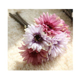Artificial Gerbera Flower Artificial Daisy Flowers Bride Bridesmaid Holding Flowers 7 Stems Silk Daisies Flower Wedding Bouquet Living Room Office Party Garden Diy Decoration Purple