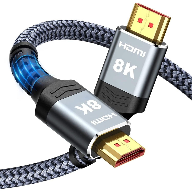 Short 8K Hdmi Cable 1Ft/0.3M 48Gbps, Ultra High Speed Hdmi Braided Cord-4K@120