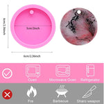 10 Pack Round Keychain Silicone Mold Flat Circle Resin Molds With Hole, Keychain Charms Epoxy Resin Molds Casting Molds For Diy Earrings, Keychain, Pet Tag, Jewelry Making, Crafts Making (2 Inch)