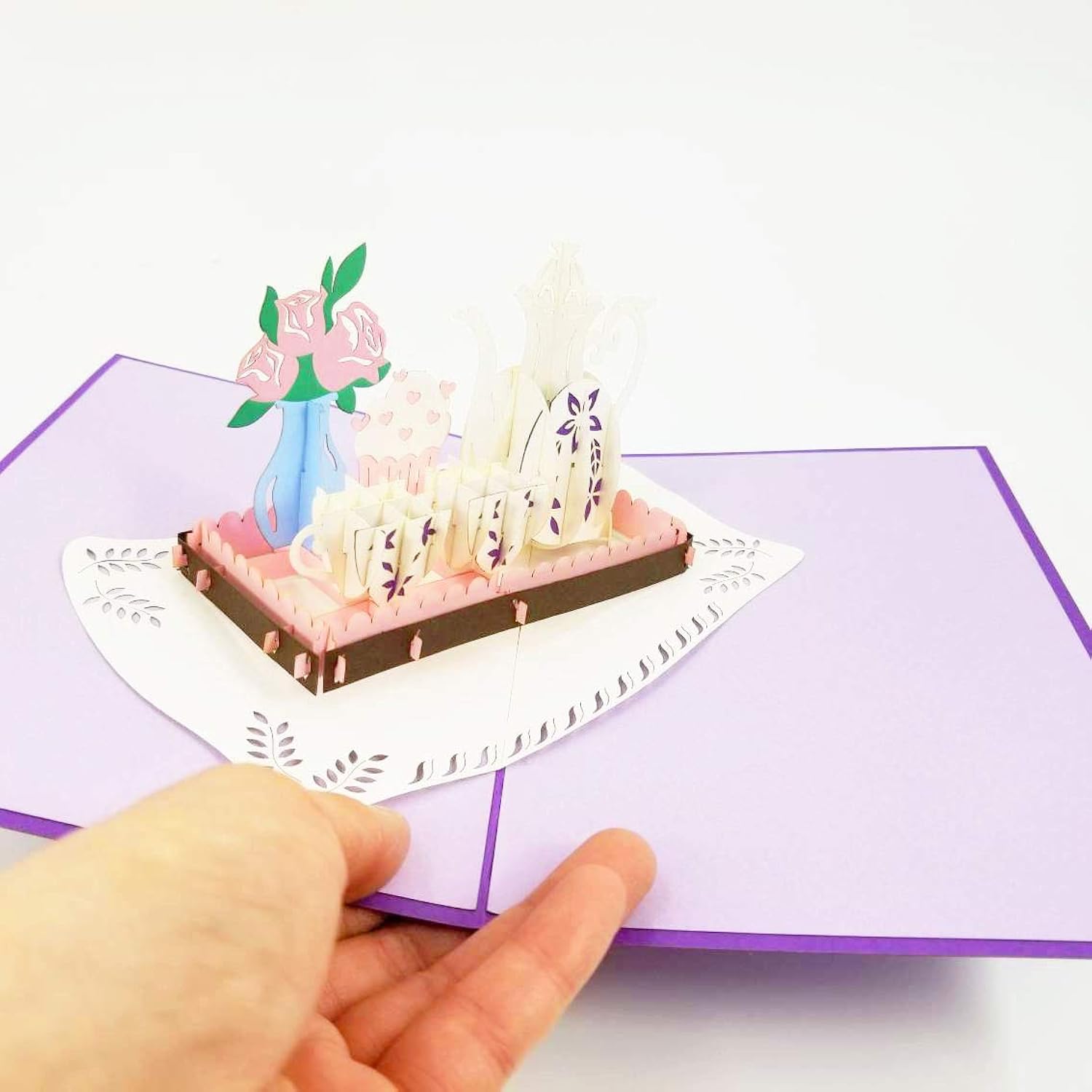 Tea Party Pop Up Card, 3D Pop Up Greeting Card - Birthday, Party, Celebration For Son, Daughter, Girl, Boy, Husband, Wife (Tea Party Pop Up Card)