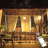 600 Led Christmas Curtain Lights Outdoor, 9.5X19.6Ft Christmas String Light Plug In With Remote, 8 Modes Wall Hanging Lights For Bedroom Party Backdrop Wedding Xmas Decor, Warm White