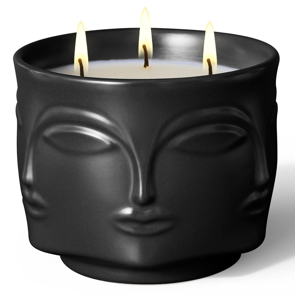 20Oz Large Black Funny Scented Candle For Men – Vanilla & Amber Oud, 3 Wick Non Toxic Soy Candle, Matte Ceramic Jar, Luxury Home Fragrance, Elegant Winter Décor & Premium Valentines Day Gift