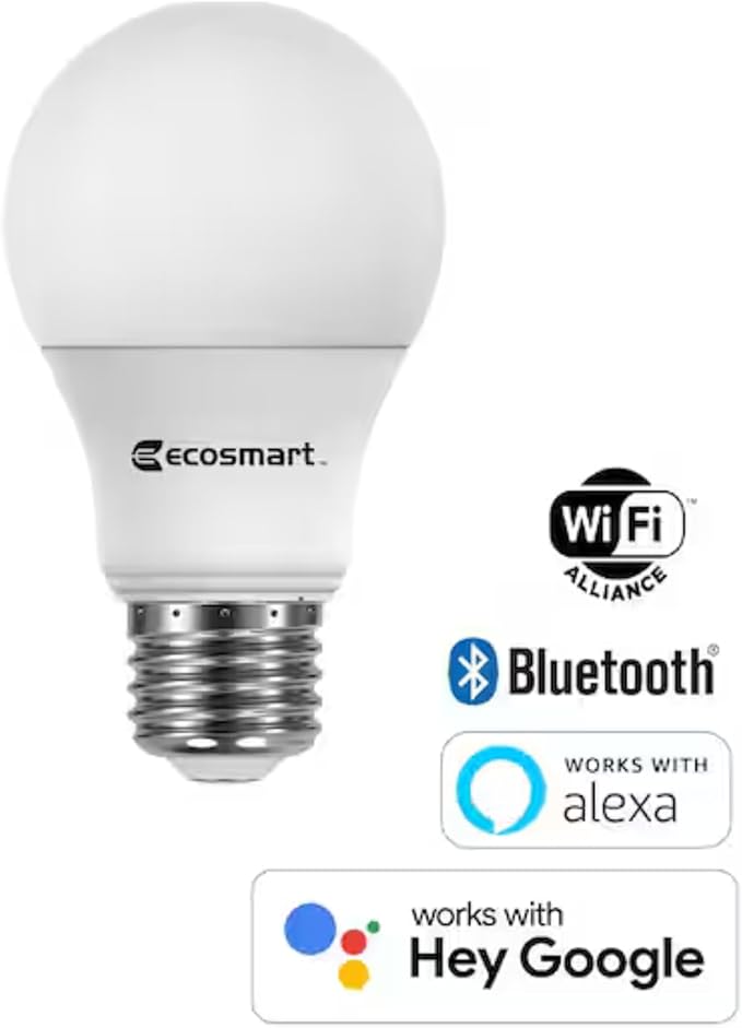 A19 Smart LED Bulb 60W WiFi Dimmable Color Changing Alexa Google Home Hubspace 1 Pack