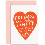 Old English Co. Friends Are Family Thinking Of You Card - Cute Friendship Card For Bff Best Friend - Sympathy, Anniversary, Birthday | Blank Inside With Envelope