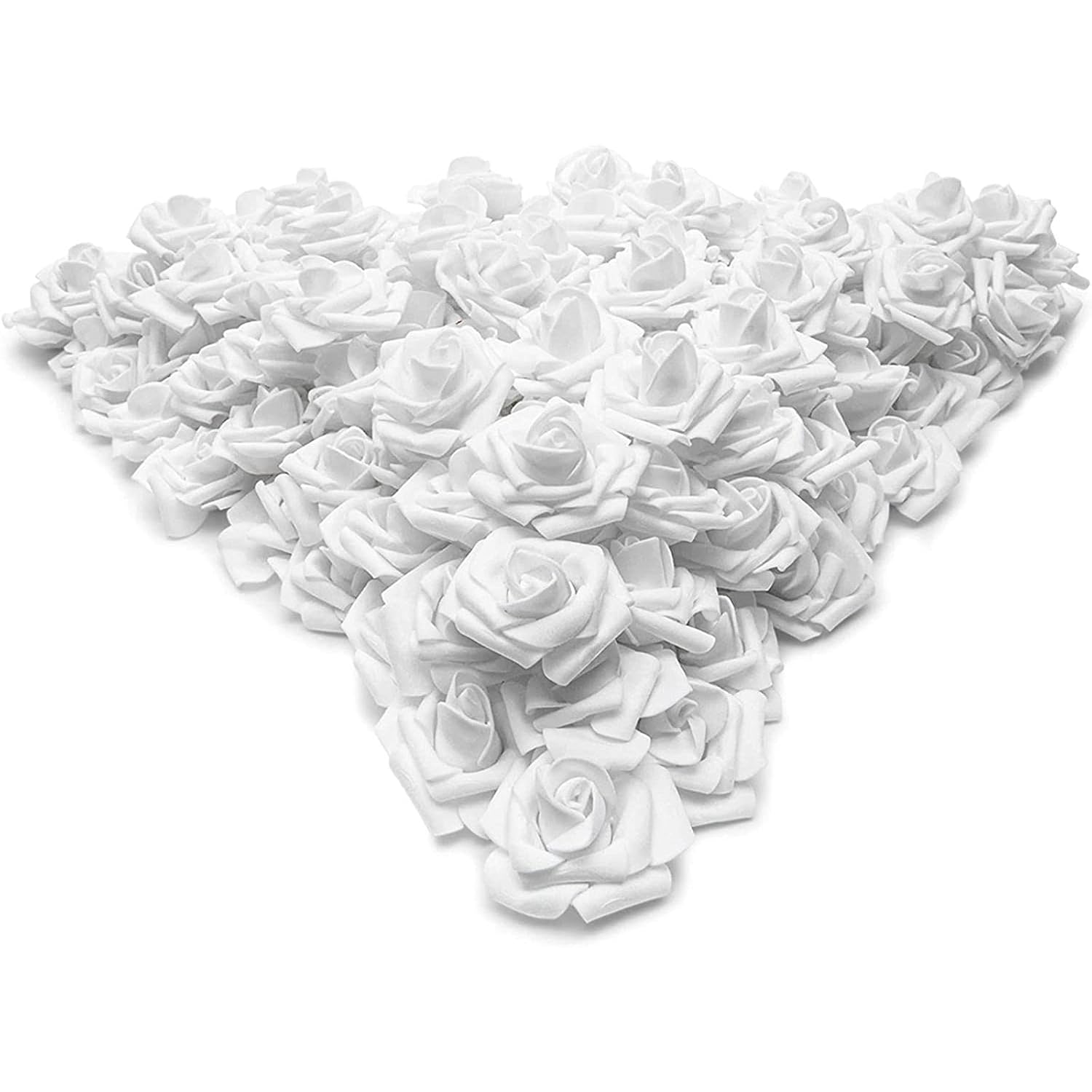 Fake Foam Flower Heads - 2-Inch White Stemless, 200 Pack - Artificial Flowers Bulk For Crafts & Decor