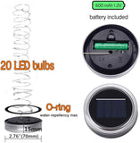 8 Pack Solar Mason Jar Lights 20 LED Waterproof Fairy String Lights with Hangers Warm White Outdoor Garden Patio Wedding Yard Decor No Jars Included Updated Design