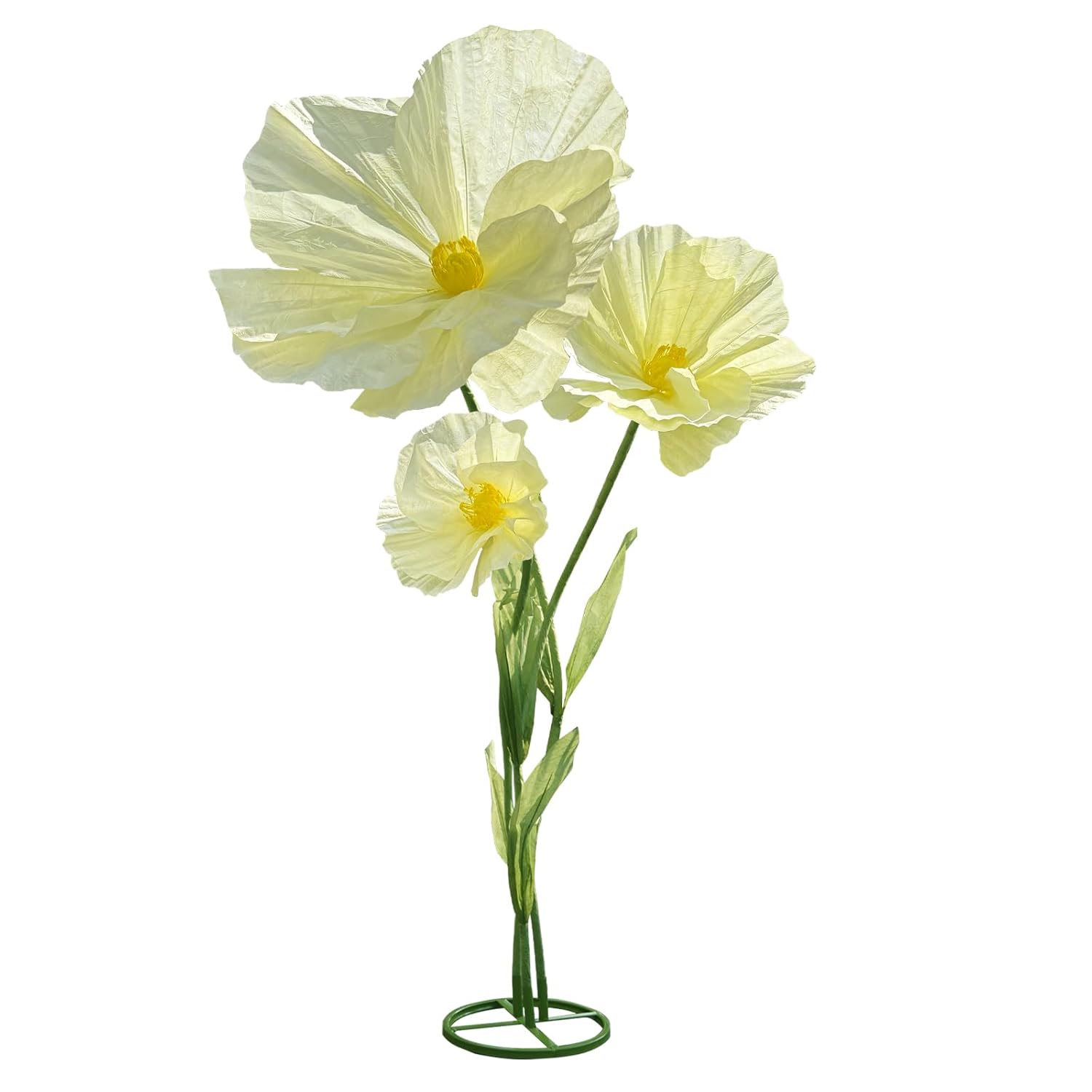 3Pcs Artificial Flowers For Outside, Large Flower Decorations For Birthday Party, Fake Flowers For Garden, Hotel, Office, Home Farmhouse Decor, Wedding, Art Gallery Graduation, Store-Yellow