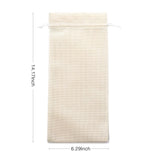 10Pcs Burlap Wine Bags With Drawstring Cream Pouches Jute Wine Bottle Bags For Wedding Party, Birthday, Christmas, Home Storage(6.29 X14.17Inches)