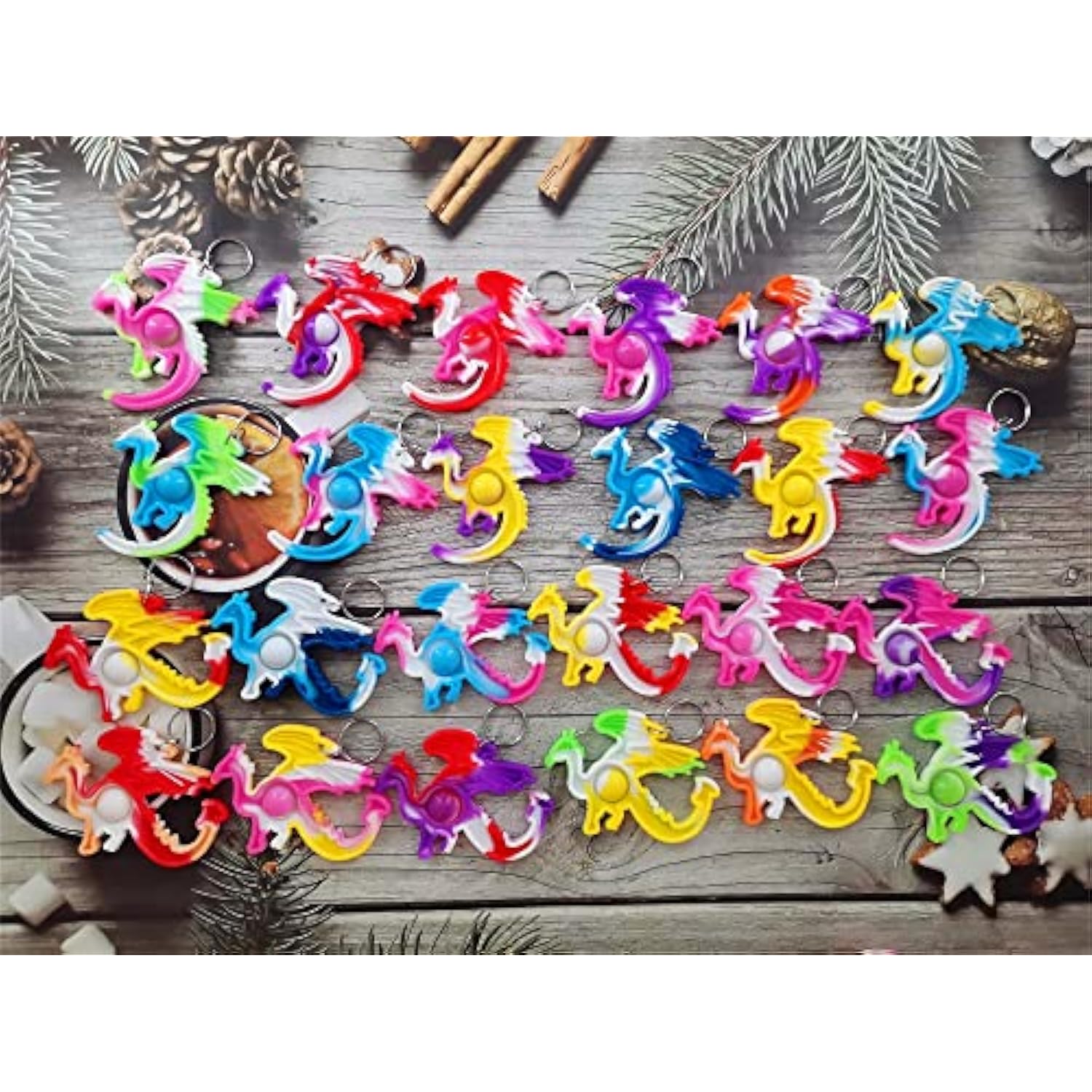24 Packs Dragon Bulk Mini Pop Fidget Gift For Holiday Boys And Girls Kids Party Favors Supplies And Classroom Students Prize