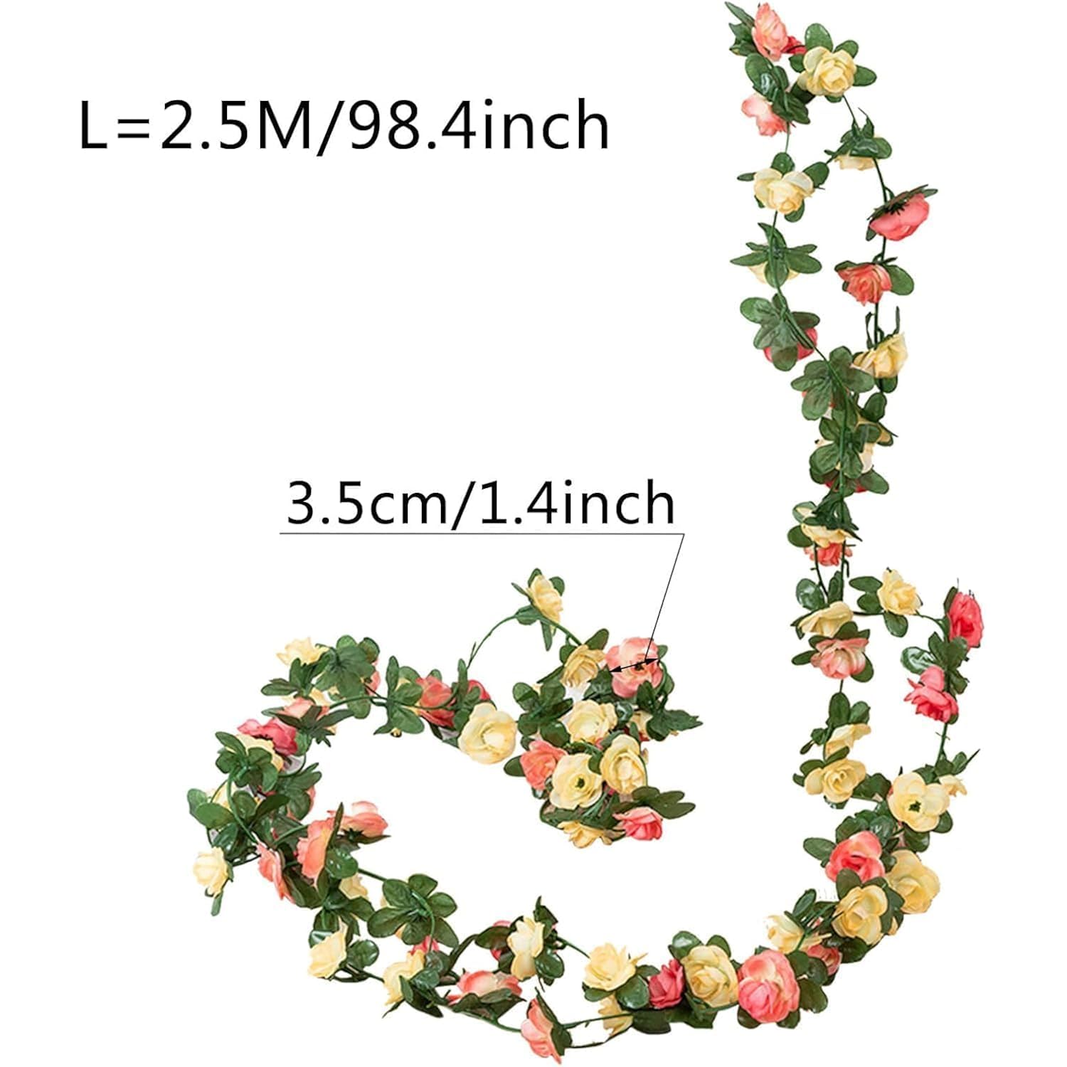 Artificial Peony Flower Garland, Red Silk Hanging Vines, Wedding Arch Wall Backdrop Party Decor