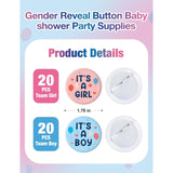 40 Pcs Gender Reveal Button Pins, Boy Or Girl Pins, Pink And Blue Baby Shower Party Baby Clothes Buttons Badges, For Party Game Supplies