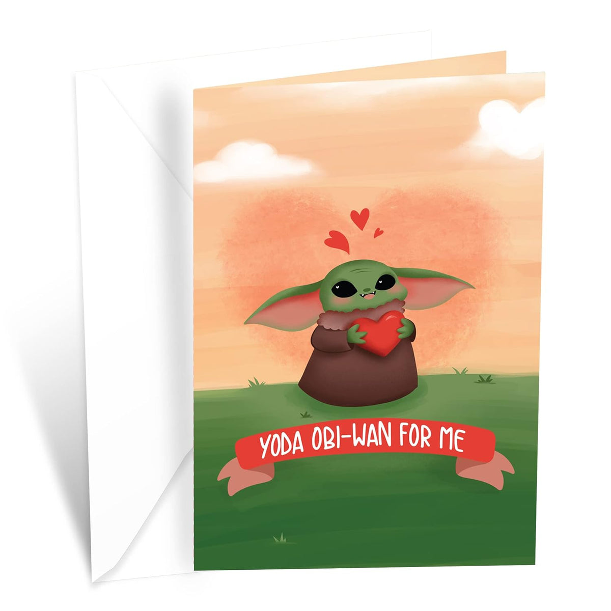Funny Yoda Pun Valentine'S Day Card, Made In America, Eco-Friendly, Thick Card Stock With Premium Envelope 5In X 7.75In, Packaged In Protective Mailer