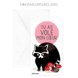 Mini French Owl Raccoon Dog Ant Valentines (Wallet-Sized Cards With Tiny Envelopes) French Language Cards For Valentine'S Day (Set Of 24)