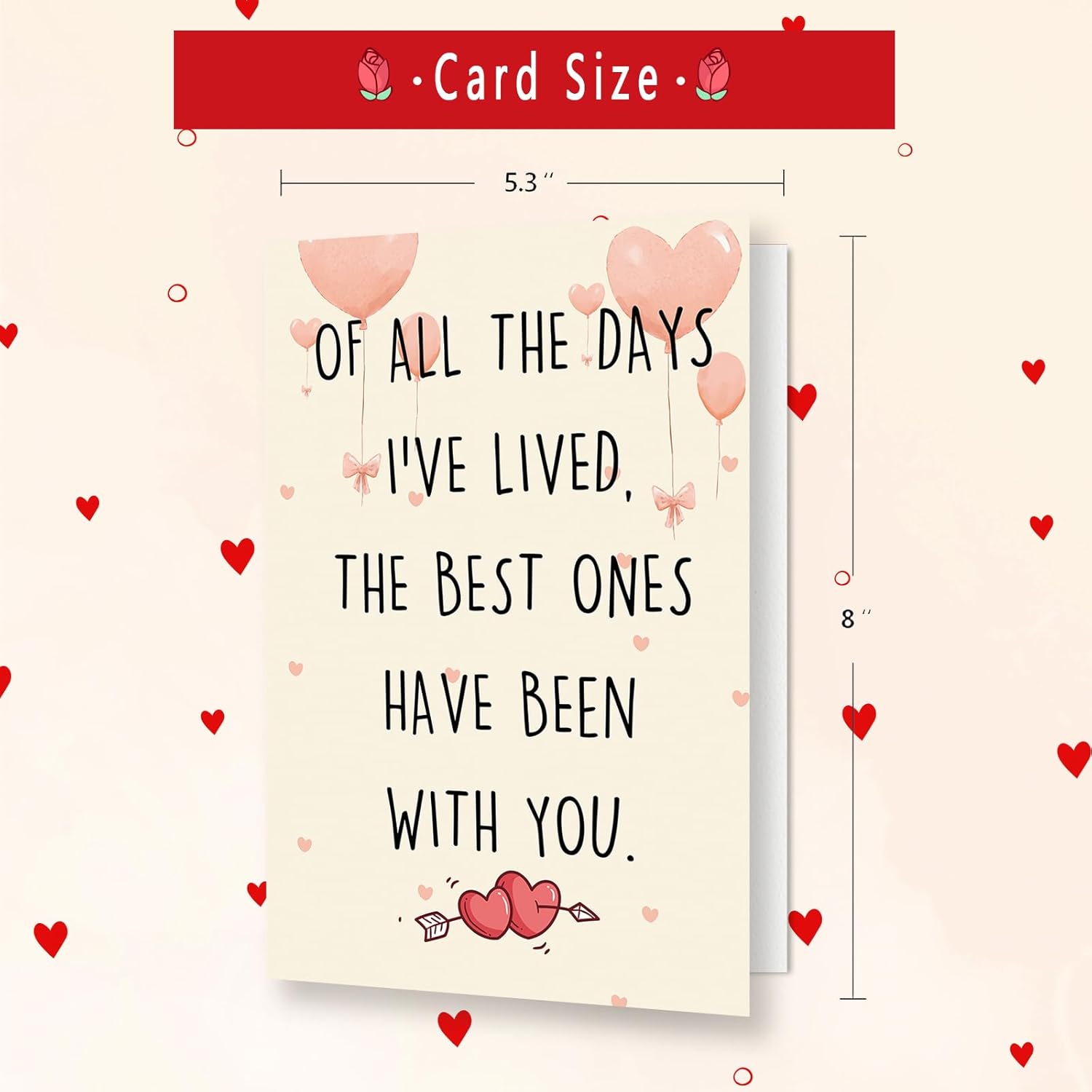 Romantic Valentines Day Card, Sweet Love Greeting Card, Thoughtful Gift For Him, Her, Boyfriend, Girlfriend, Husband, Wife, Anniversary Or Birthday Romantic Gift Idea