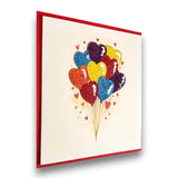 Quilling Love Greeting Card Handmade Heart Balloon Design For Anniversary Birthday Valentine Special Celebration Romantic Message Gift For Her Or Him