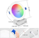 Smart Recessed Lighting 6 Inch 12 Pack Dimmer Switch Matter Bridge RGBCW