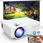 Projector With Wifi And Bluetooth, Upgrade Outdoor Projector, Mini Movie Projector Supports 1080P Synchronize Smartphone Screen By Wifi/Usb Cable For Home Entertainment