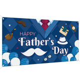 Happy Father's Day Banner, Dark Blue Suit Theme Backdrop Banner 78 x 43 Inch Large Size Father Background Wall Decoration Father's Day Party Decoration Supplies