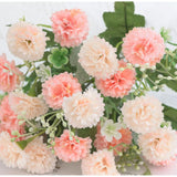 2Pcs Small Carnation Artificial Flowers Bulk Fake Flower With Stems Silk Carnation Flowers For Outdoors Wedding