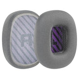 Geekria Comfort Mesh Fabric Replacement Ear Pads for Astro Gaming A10 Gen 2 Headphones Ear Cushions, Repair Parts (Grey/Purple)