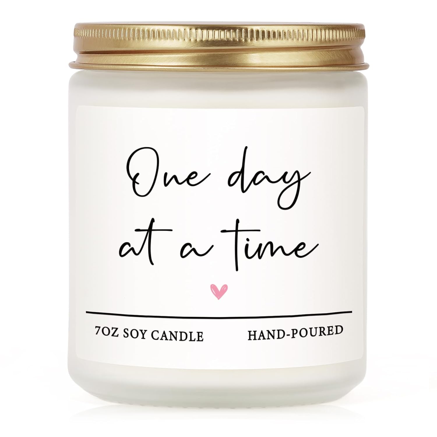 Get Well Gifts For Women Men, Thinking Of You Gift-One Day At A Time Lavender Scented Candle 7Oz, Inspirational Breast Cancer Care Present, Encouragement Sympathy Bereavement Christmas Gift