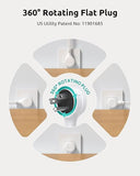 360 Rotating Power Strip 3 AC Outlets 4 USB Ports 6FT Wall Mount White