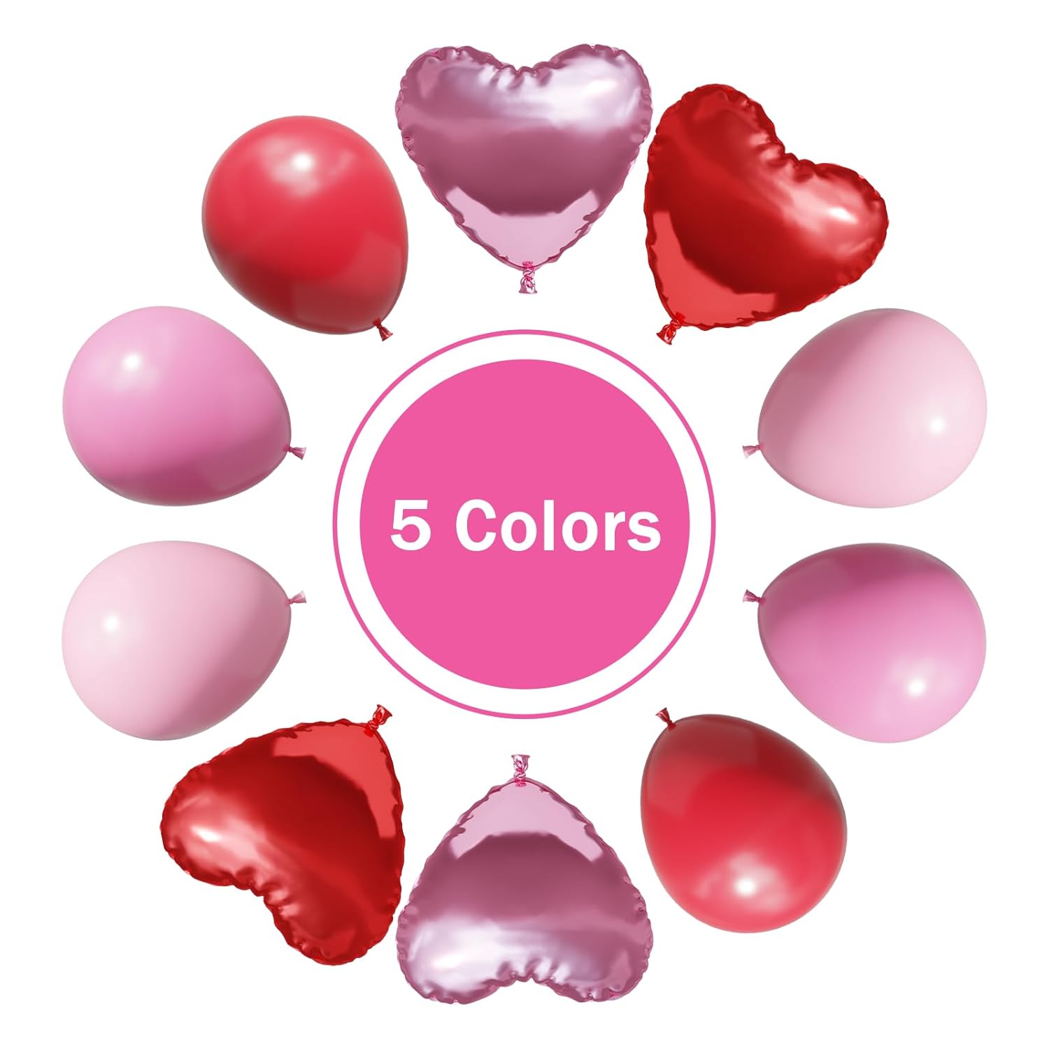 Red And Pink Valentine'S Day Balloons Arch Kit Garland, 131Pcs Pink And Red Balloons Arch Different Size For Girls Anniversary Birthday Wedding Valentines Day Decorations
