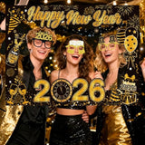 2026 Happy New Year Photo Booth Props Party Supplies