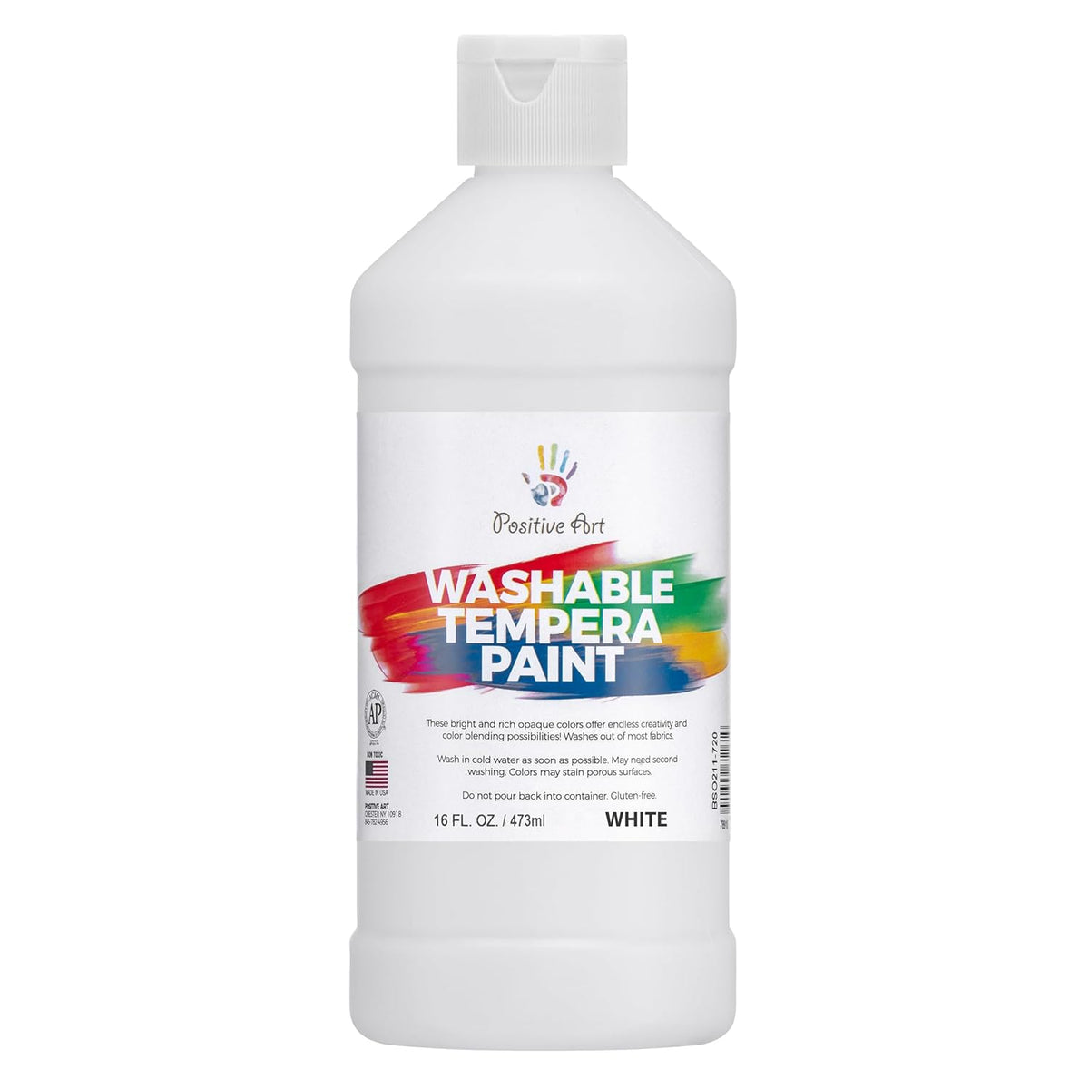 Washable Paint For Kids, 16 Oz Bottle Washable Tempera Paint, Paint For Schools, Classroom Student Paint, Non-Toxic Kids Paint Set Finger Paint - (White)