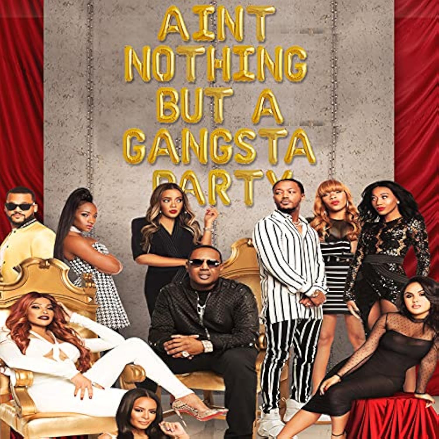 Gold 'Aint Nothing But Gangsta Party' Balloon Banner, 90S Party Decor, Birthday Balloons