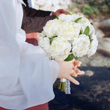 16Pcs 4" Peonies Artificial Flowers Bulk, Ivory Fake Peony Foam Flowers, White Silk Peonies Faux Bouquet For Floral Arrangement Wedding Bridal Flower Cake Decorative Flower Table Centerpieces