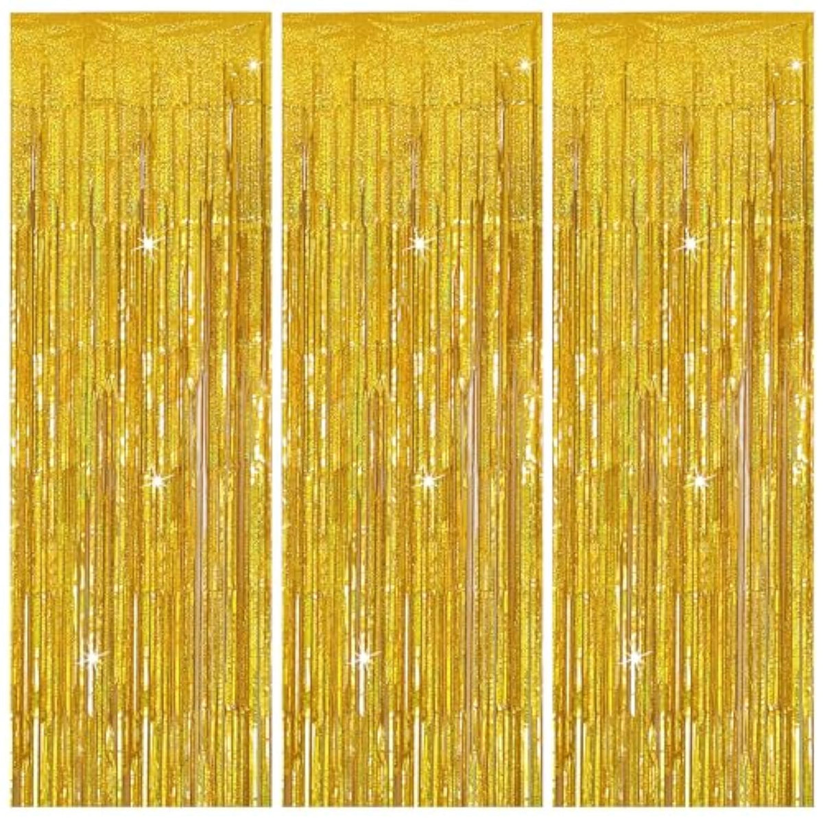 3 Pack Gold Foil Backdrop  Streamers Party Decorations Photo Booth Props