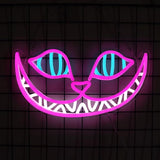Cheshire Cat Neon Sign Alice in Wonderland LED Wall Light Dimmable Bedroom Man Cave Decor