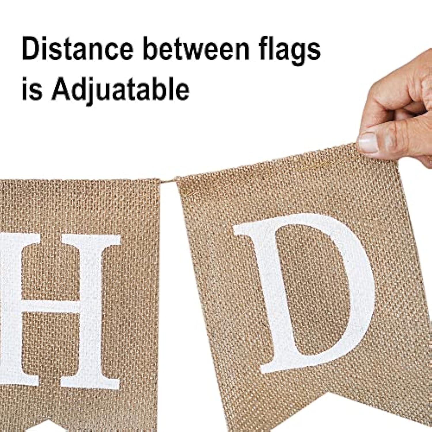 Pre-Strung Burlap Happy Birthday Banner for Rustic Birthday Party Decorations