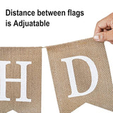 Pre-Strung Burlap Happy Birthday Banner for Rustic Birthday Party Decorations