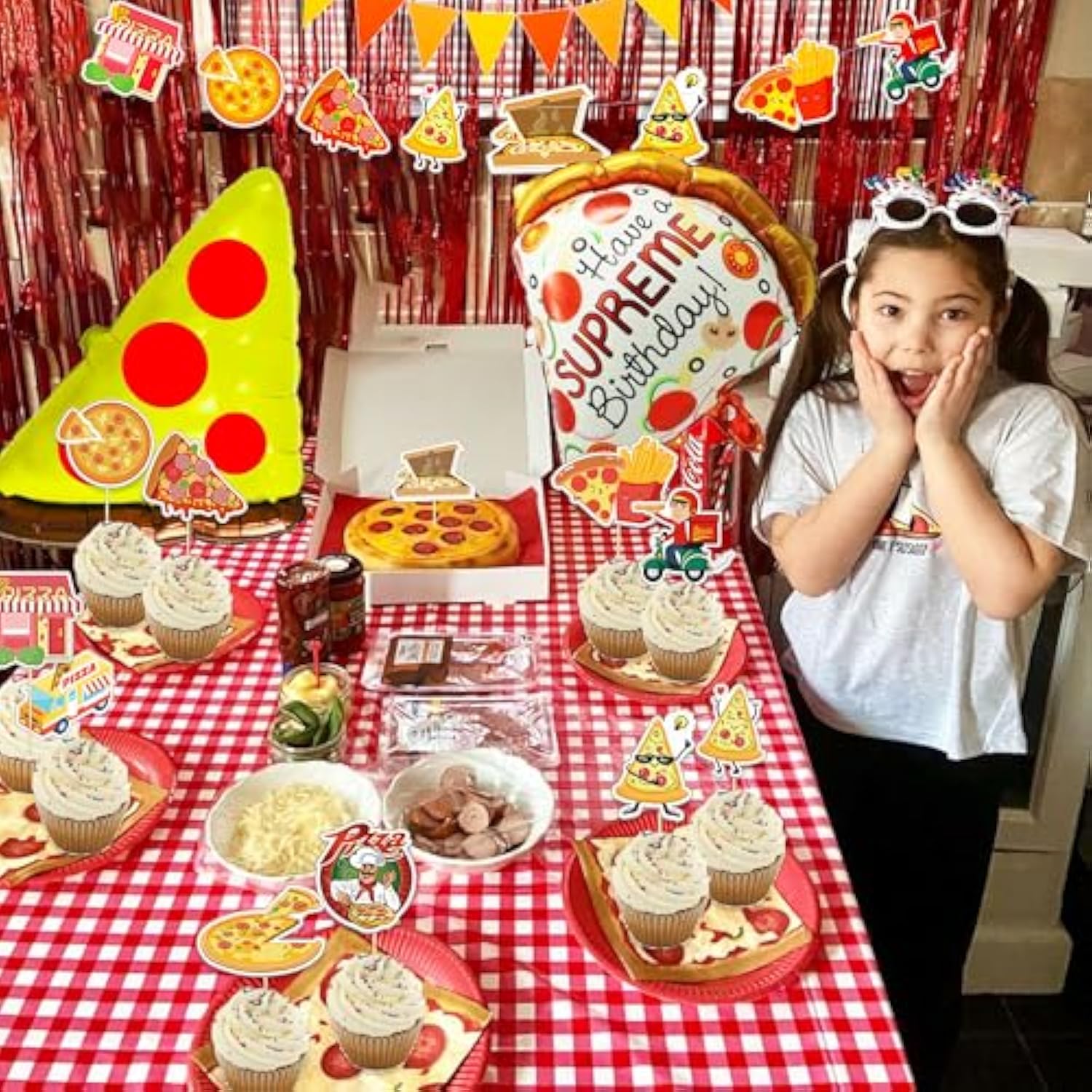 17 Pcs Pizza Party Decoration Pizza Party Favors Pizza Party Supplies Pizza Party Birthday Decoration Pizza Balloon Slice Pizza Kids Party Balloons